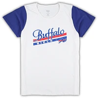 Women's Concepts Sport White/Royal Buffalo Bills Plus Downfield T-Shirt & Shorts Sleep Set