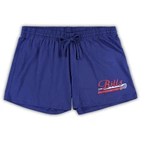 Women's Concepts Sport White/Royal Buffalo Bills Plus Downfield T-Shirt & Shorts Sleep Set