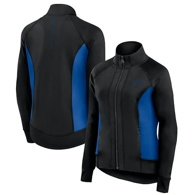 Veste de survêtement sport ajustée et zippée Fanatics pour femmes, noire, Buffalo Bills Studio