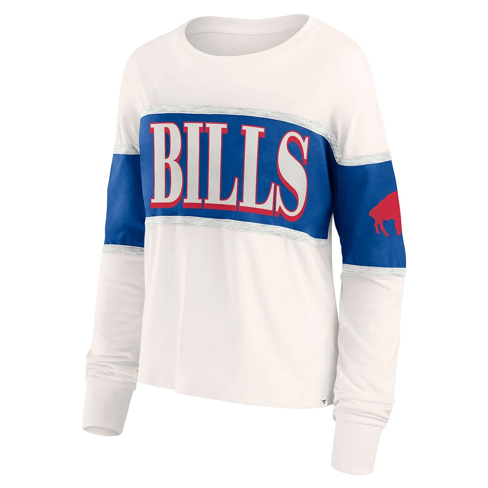 Women's Fanatics Cream Buffalo Bills Antique Block Long Sleeve T-Shirt