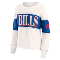 Women's Fanatics Cream Buffalo Bills Antique Block Long Sleeve T-Shirt