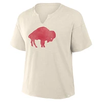Women's Fanatics Cream Buffalo Bills Trick Play Slub Boxy T-Shirt