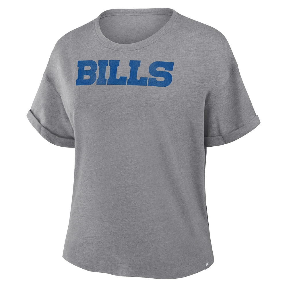 Women's Fanatics Heather Gray Buffalo Bills Tri-Blend T-Shirt