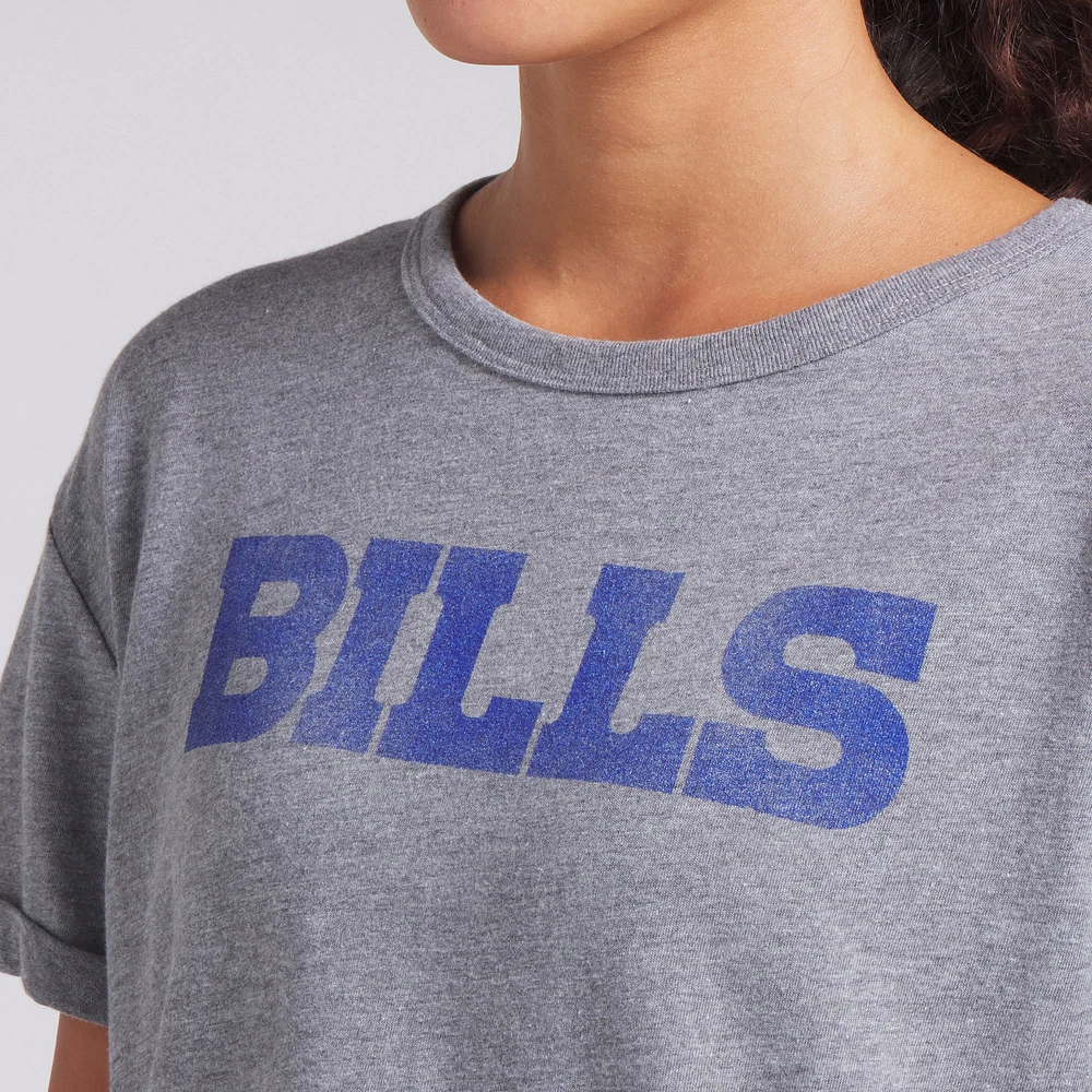 Women's Fanatics Heather Gray Buffalo Bills Tri-Blend T-Shirt