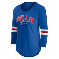 Women's Fanatics Royal Buffalo Bills First Team Arch Logo 3/4 Sleeve T-Shirt