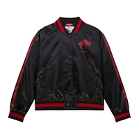 Women's Mitchell & Ness Black Buffalo Bills Raglan Satin Full-Snap Jacket