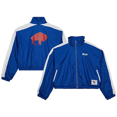 Veste courte entièrement zippée en nylon pour femme Mitchell & Ness Royal Buffalo Bills