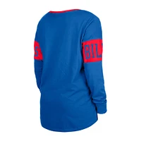 Women's New Era Royal Buffalo Bills Lace-Up Notch Neck Long Sleeve T-Shirt