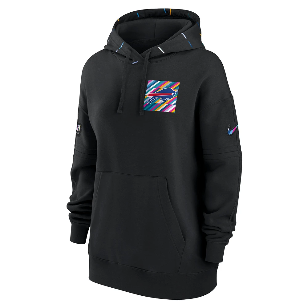 Women's Nike  Black Buffalo Bills 2023 NFL Crucial Catch Club Pullover Hoodie