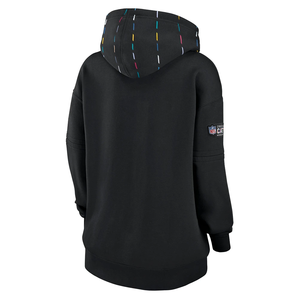 Women's Nike  Black Buffalo Bills 2023 NFL Crucial Catch Club Pullover Hoodie