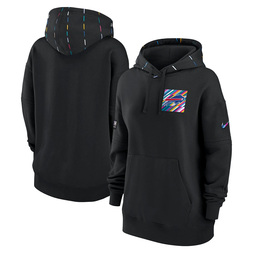 Women's Nike  Black Buffalo Bills 2023 NFL Crucial Catch Club Pullover Hoodie
