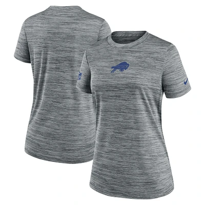 T-shirt Nike gris Buffalo Bills Sideline Velocity Performance pour femme