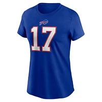 Women's Nike Josh Allen Royal Buffalo Bills Player Name & Number T-Shirt