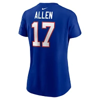Women's Nike Josh Allen Royal Buffalo Bills Player Name & Number T-Shirt