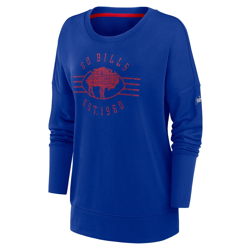 Nike Royal Buffalo Bills Rewind Playback pour femme - T-shirt à manches longues
