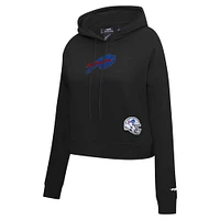 Women's Pro Standard Black Buffalo Bills Jeweled Cropped Pullover Hoodie
