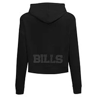 Women's Pro Standard Black Buffalo Bills Jeweled Cropped Pullover Hoodie