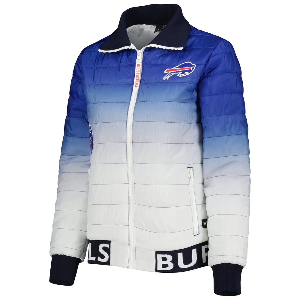 Women's The Wild Collective Royal/White Buffalo Bills Color Block Full-Zip Puffer Jacket
