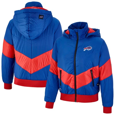 Veste à capuche fermeture éclair complète The Wild Collective Royal Buffalo Bills pour femme