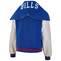 Women's The Wild Collective Royal Buffalo Bills Sailor Cropped Button-Up Varsity Jacket