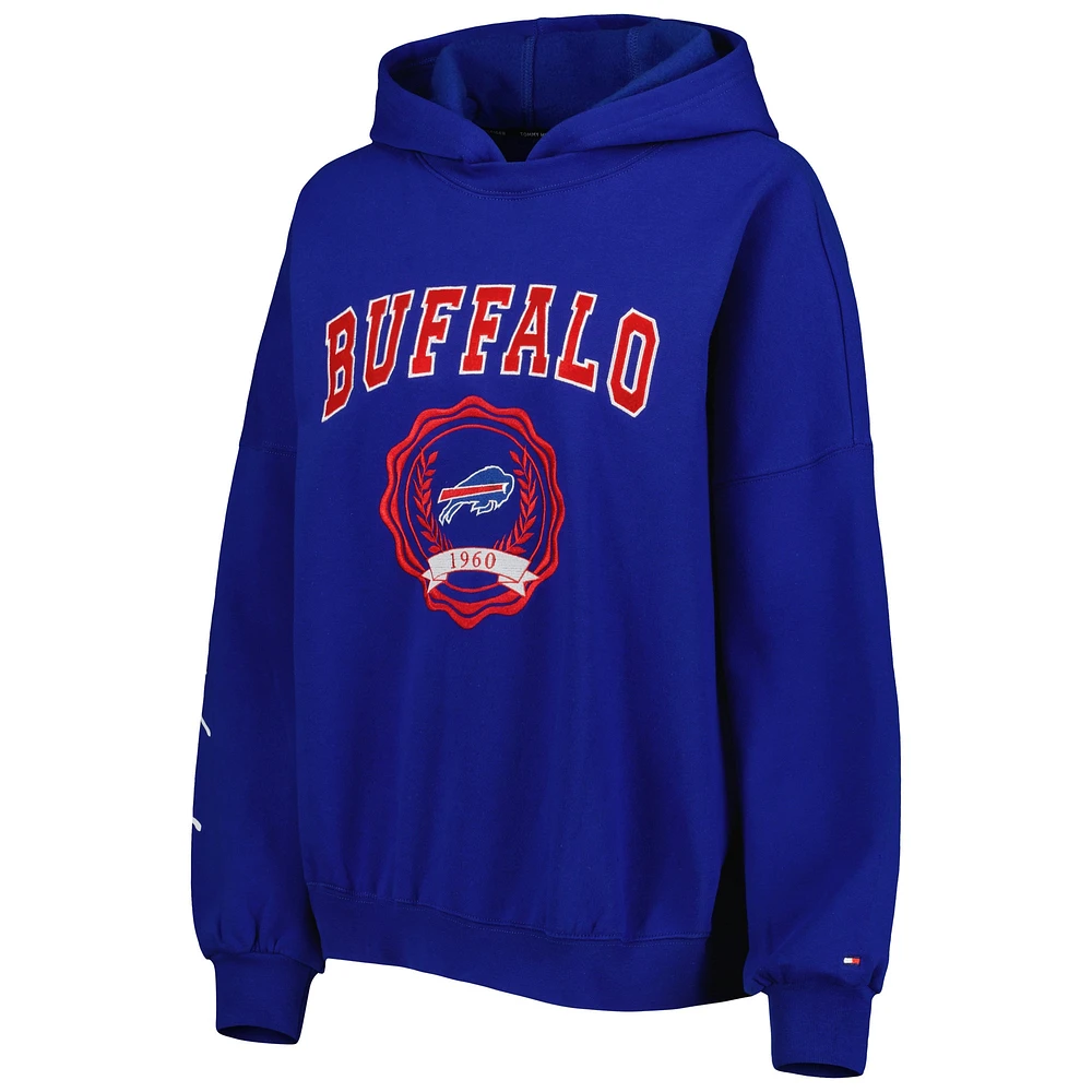 Women's Tommy Hilfiger Royal Buffalo Bills Becca Drop Shoulder Pullover Hoodie
