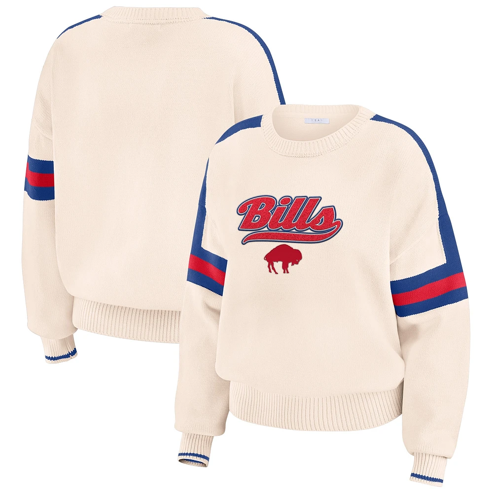 Pull rayé Buffalo Bills crème WEAR by Erin Andrews pour femme