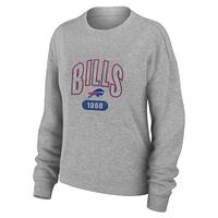 Women's WEAR by Erin Andrews  Heather Gray Buffalo Bills Plus Knitted Tri-Blend Long Sleeve T-Shirt & Pants Lounge Set