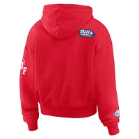 Women's WEAR by Erin Andrews Red Buffalo Bills Plus Patch Quarter-Zip Hoodie