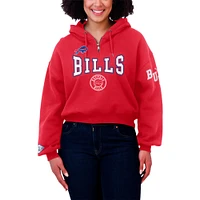 Women's WEAR by Erin Andrews Red Buffalo Bills Plus Patch Quarter-Zip Hoodie