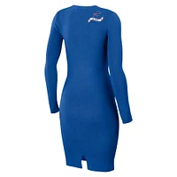 Women's WEAR by Erin Andrews Royal Buffalo Bills Lace Up Long Sleeve Dress