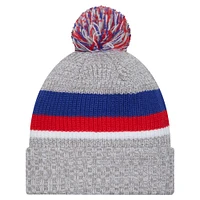 Youth New Era  Heather Gray Buffalo Bills Cuffed Knit Hat with Pom
