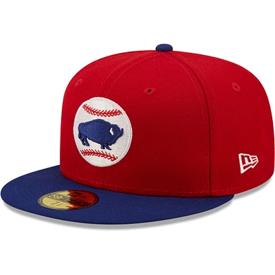 Casquette ajustée 59FIFTY pour homme Buffalo Bisons Authentic Collection New Era rouge