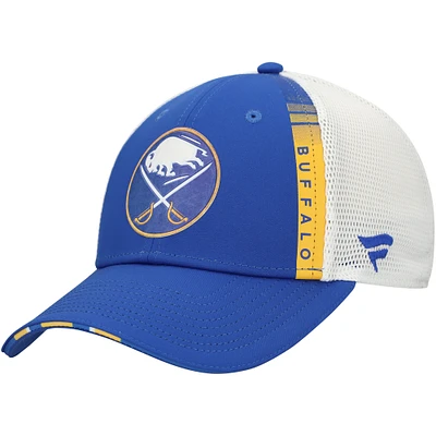 Casquette de camionneur ajustable authentique Pro Draft Fanatics Royal/White Buffalo Sabres pour hommes