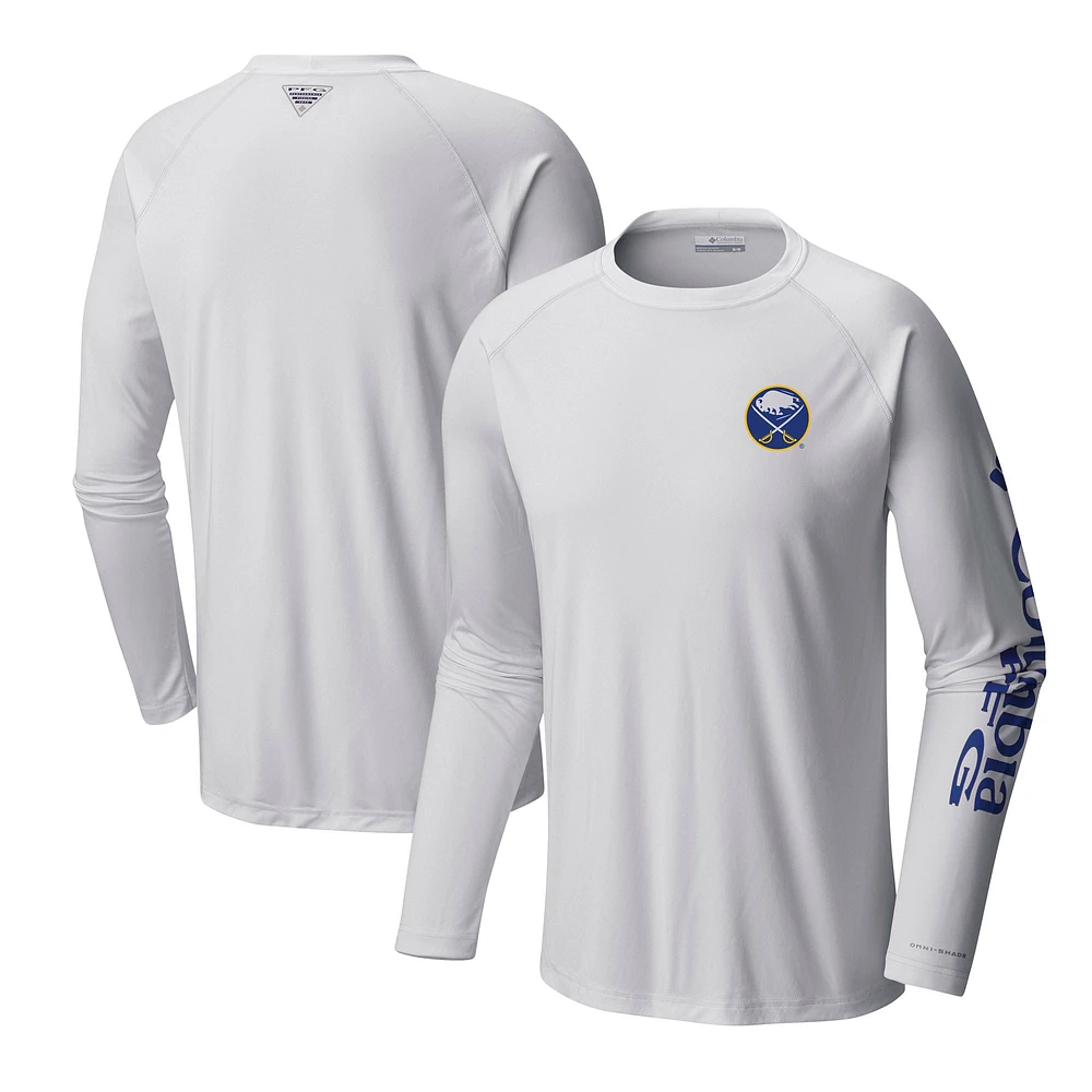 Men's Columbia White Buffalo Sabres Terminal Tackle Omni-Shade Raglan Long Sleeve T-Shirt