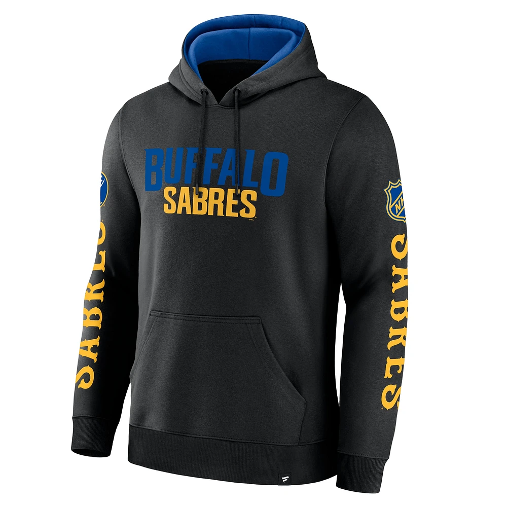 Men's Fanatics Black Buffalo Sabres Big City Legacy Fleece Pullover Hoodie