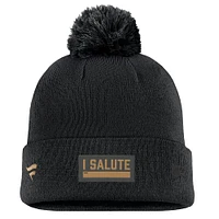 Men's Fanatics Black Buffalo Sabres Military Appreciation Cuffed Knit Hat with Pom