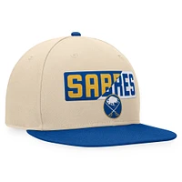 Men's Fanatics Cream/Royal Buffalo Sabres Goalaso Snapback Hat