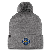 Men's Fanatics  Gray Buffalo Sabres Authentic Pro Home Ice Cuffed Knit Hat with Pom