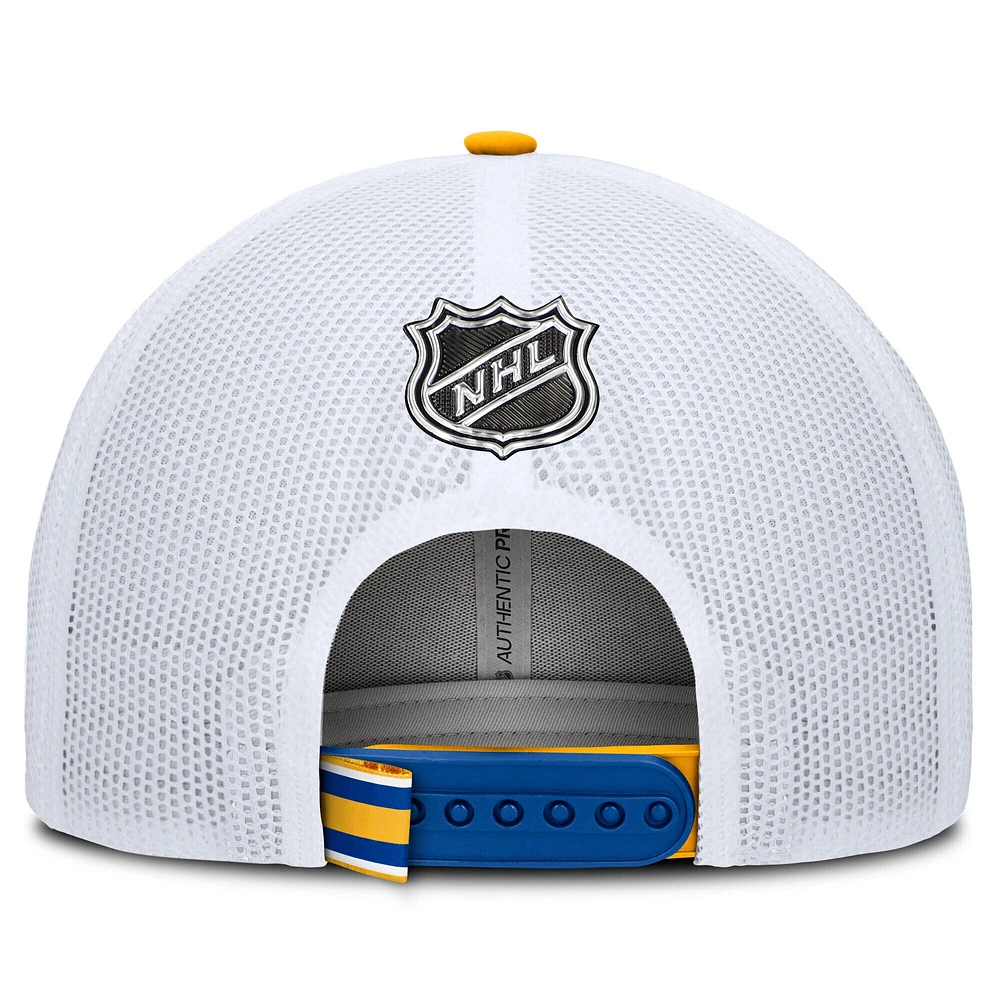 Men's Fanatics Royal/White Buffalo Sabres Authentic Pro Rink Trucker Hat