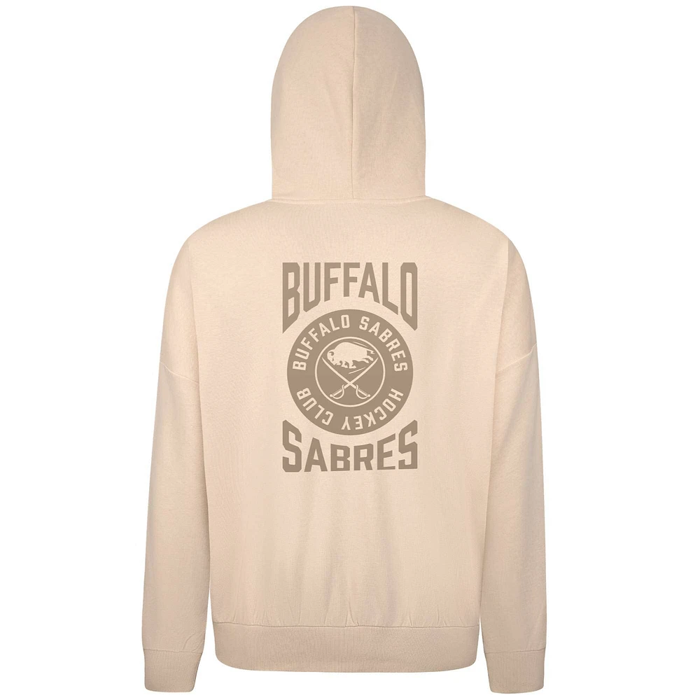 Men's Levelwear Cream Buffalo Sabres Contact Stamp Pullover Hoodie
