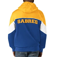 Men's Starter  Royal/Gold Buffalo Sabres Power Forward Full-Zip Hoodie