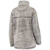 Women's G-III 4Her by Carl Banks Gray Buffalo Sabres Sherpa Quarter-Zip Pullover Jacket