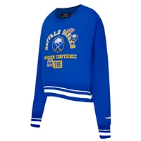 Women's Pro Standard  Royal Buffalo Sabres Area Code Cropped Pullover Sweatshirt