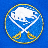Women's Pro Standard Royal Buffalo Sabres Boxy Script Tail Cropped T-Shirt