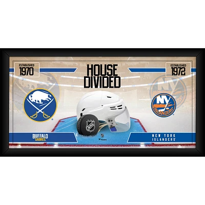 Collage de hockey encadré de 10" x 20" des Sabres de Buffalo contre les Islanders de New York