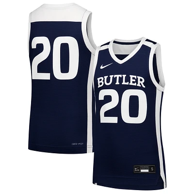 Maillot de basket-ball réplique Nike #20 Navy Butler Bulldogs pour jeunes