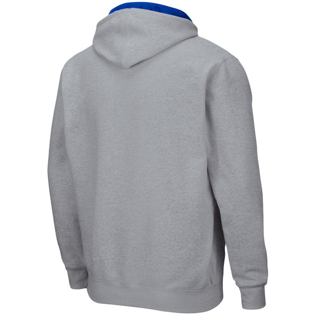 Sweat à capuche zippé complet Colosseum gris chiné BYU Cougars Arch & Logo pour homme