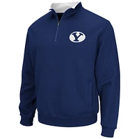 Men's Colosseum Navy BYU Cougars Tortugas Quarter-Zip Sweatshirt