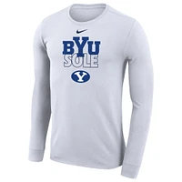 Nike  White BYU Cougars 2023 On Court Bench Long Sleeve T-Shirt