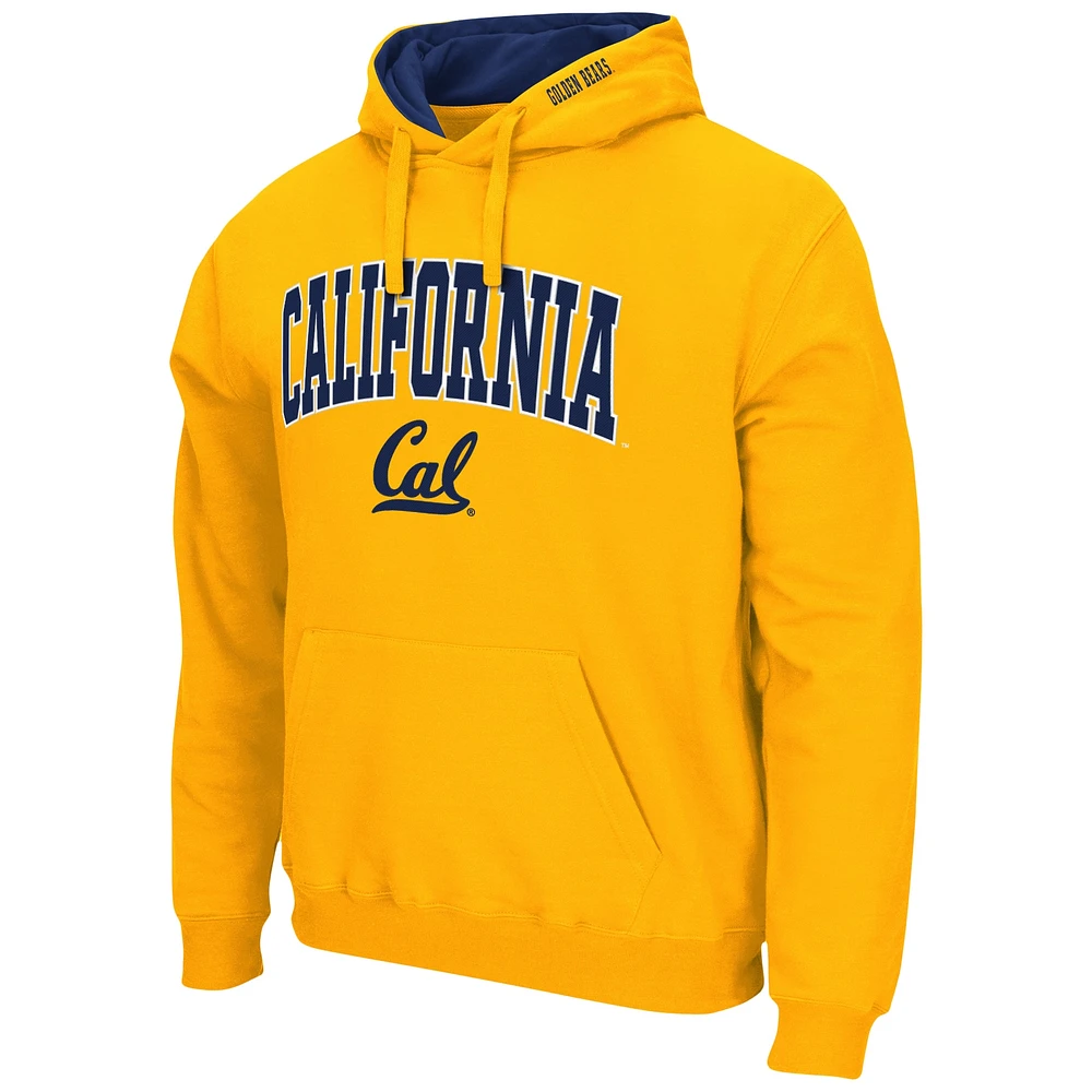 Men's Colosseum Gold Cal Bears Arch & Logo 3.0 Pullover Hoodie